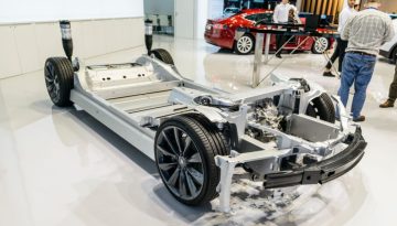 Photo of a Tesla chassis