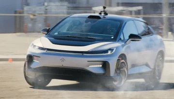 Photo of an FF91 driving