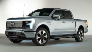 Ford F-150 Lightning electric pickup photo from Motor Trend shared by Drive Electric Dayton