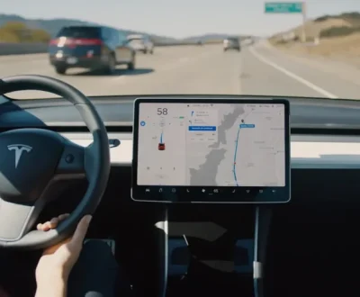 Photo of Tesla Autopilot screen