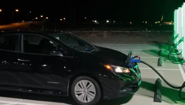Photo of a LEAF charging at Electrify America
